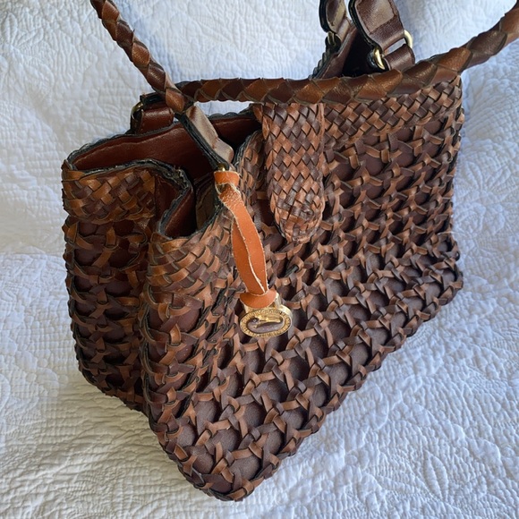 Dooney & Bourke brown leather satchel handbag medium size strappy bag w hang tag - Picture 8 of 9